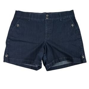 Gloria Vanderbilt Dark Denim Jean Shorts Missy Size 16 Dark High Rise Plus